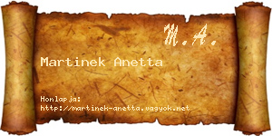 Martinek Anetta névjegykártya